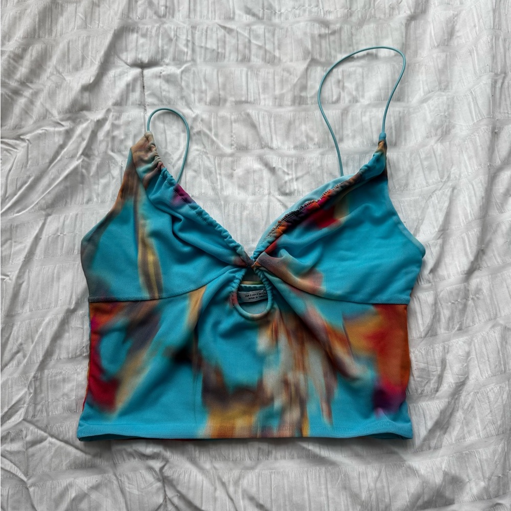 Bershka Multicolor Tie-Dye Women's Crop Top